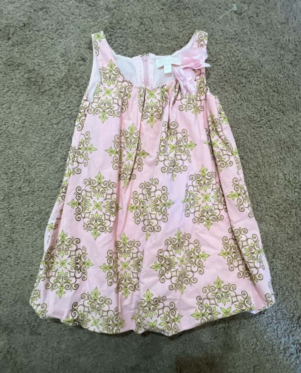 Trish Scully Child Pink Pattern Bubble Bottom Dress Size 4T